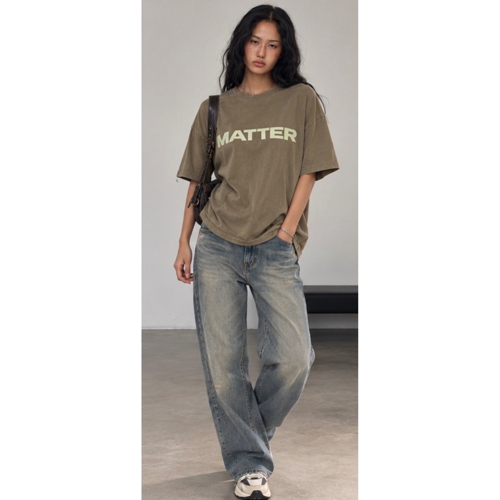 Matter Makers Graphic T-Shirt Brown Tan Oversized Streetwear Tee Large